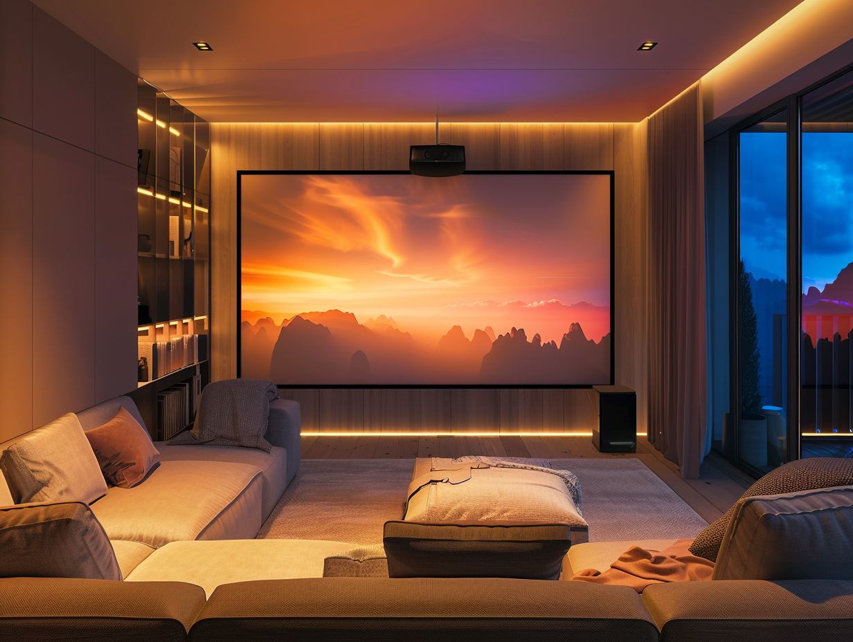 Illuminazione smart soggiorno serale film