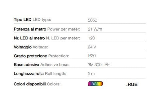 120 LED | 21 W/m | 24 V | IP20 | RGB