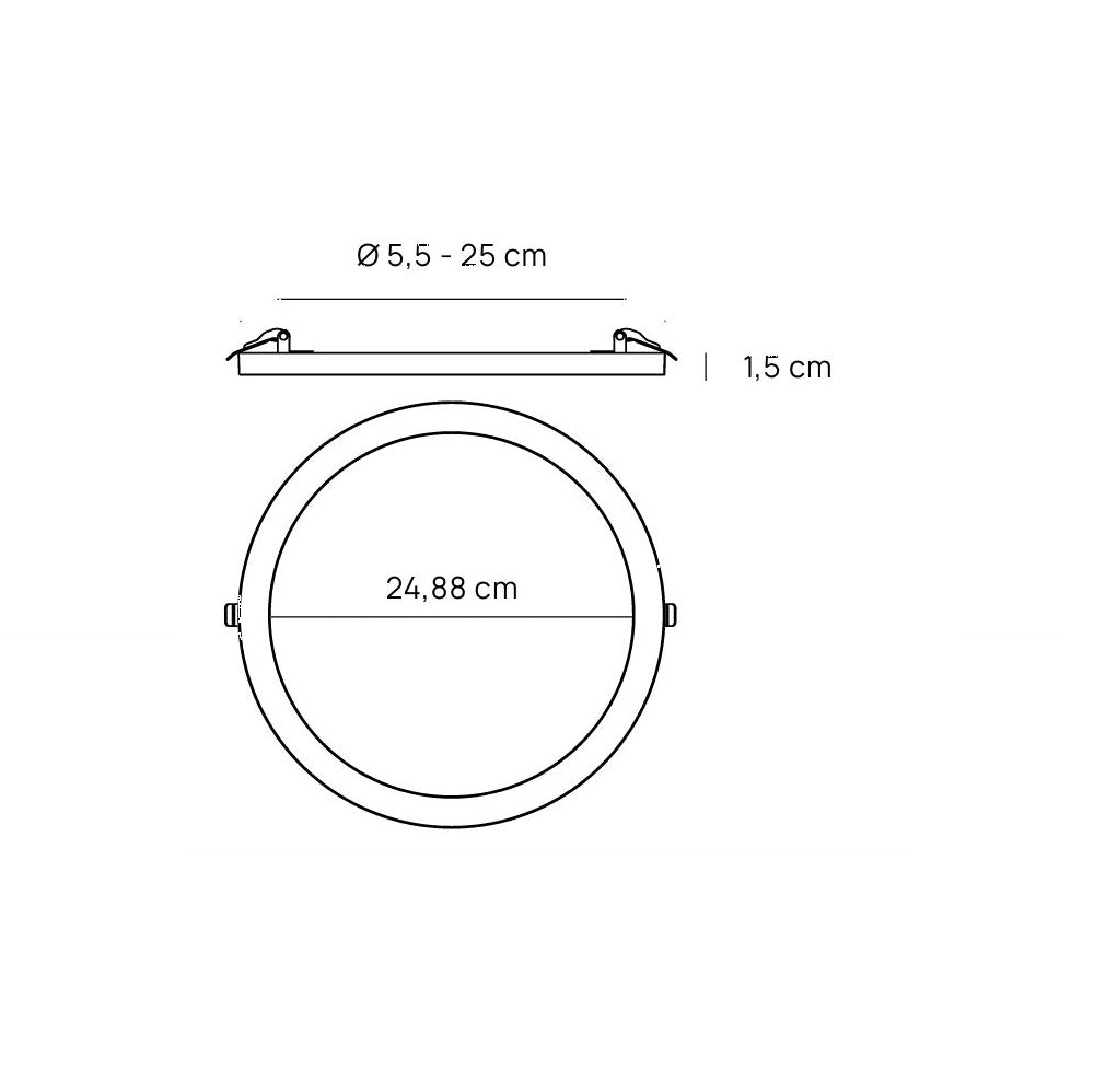 DAN Clip on LED tondo bianco CCT regolabile ghiera nikel lucido inclusa (sostituisce VRD 27) Vivida luce Pannelli led
