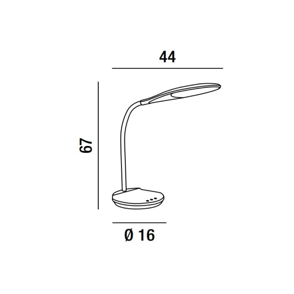 Lampada da tavolo orientabile in plastica e metallo colore bianco. Perenz Lampade da tavolo