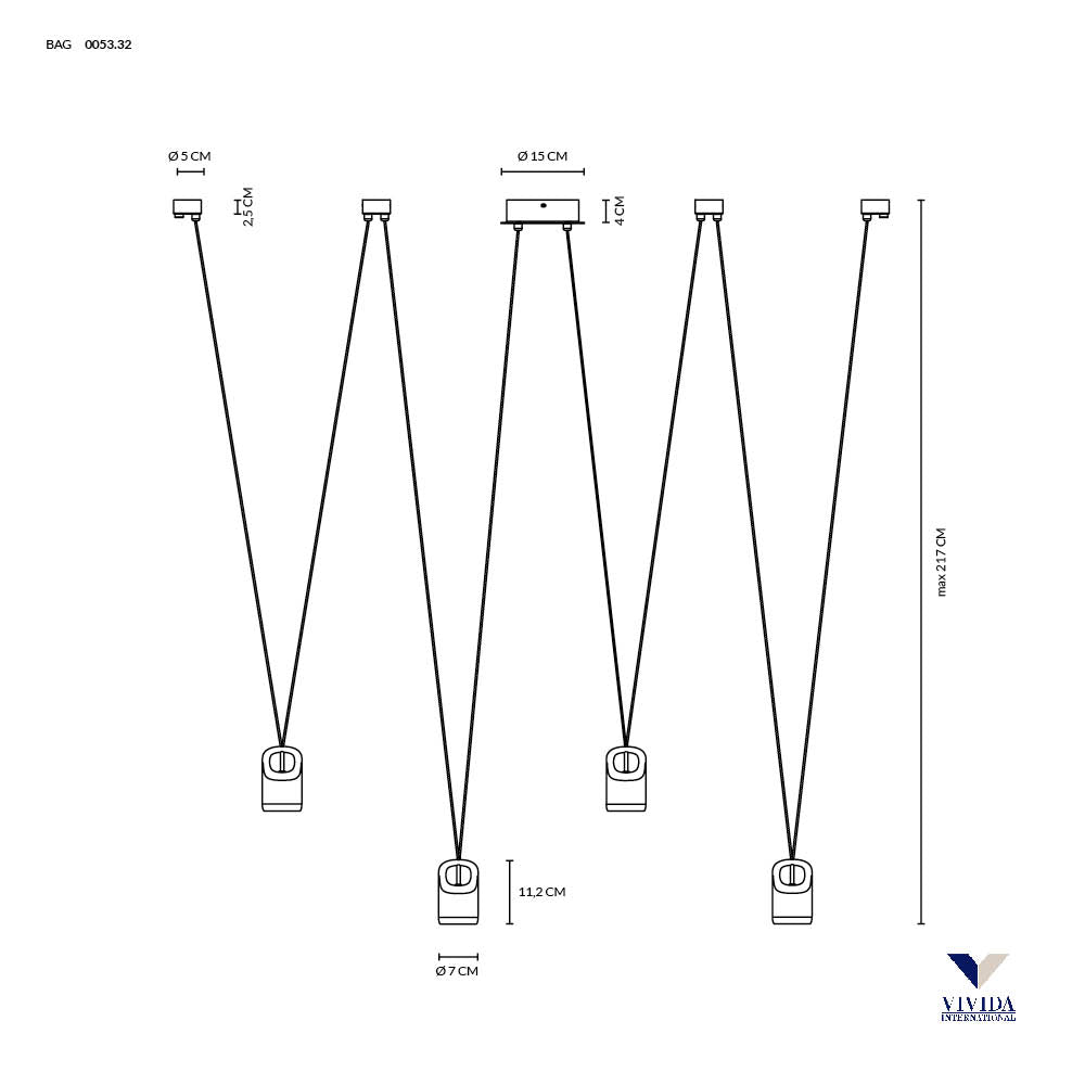 Bag sospensione 16w 1100lm 3000k