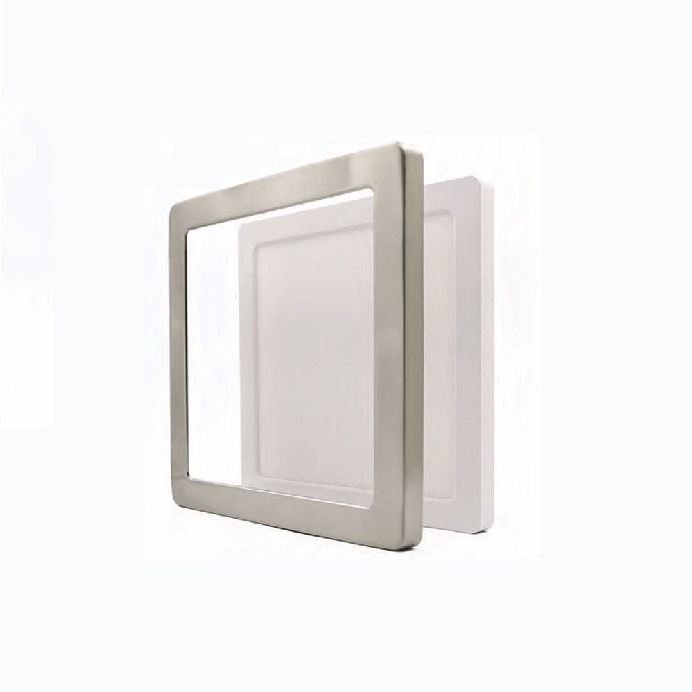 BILLY Clip on LED quadrato bianco CCT regolabile ghiera nikel lucido inclusa (sostituisce VRD 28) Vivida luce Pannelli led