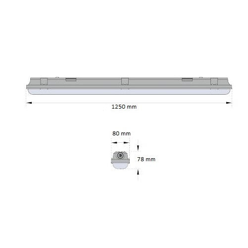 Plafo Stagna 1250mm 30,0W 4000K con Sensore a Microonde