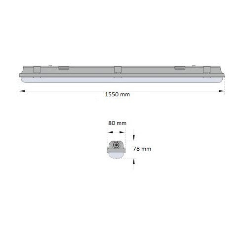 Plafo Stagna 1550mm 65,0W 4000K con Sensore a Microonde