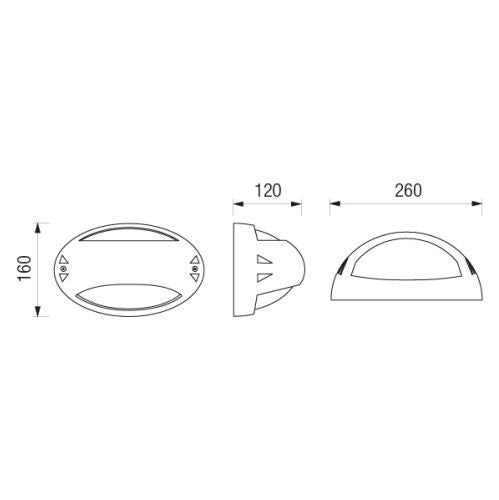 Airone Led 26X16Cm Con Griglia In Mezzo 9W 4000°K Boluce illuminazione Lampade da esterno