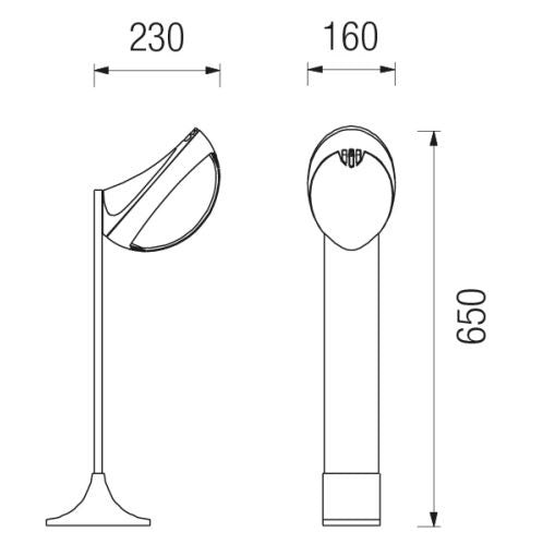 Airone Stelo Silver 1 Luce H. 65Cm 75W E27