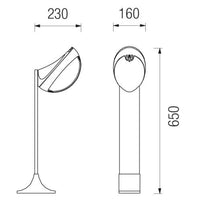 Airone Stelo Led Silver 1 Luce H. 65Cm 9W 3000°K