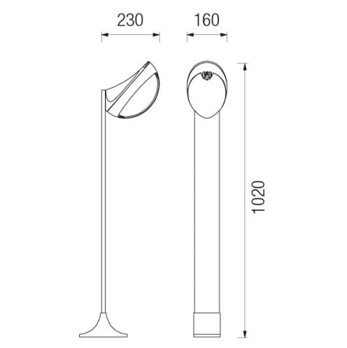 Airone Stelo Led Silver 1 Luce H. 102Cm 9W 3000°K