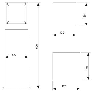 Dm4 Stelo A Luce Diretta 60W E27 17X50Cm