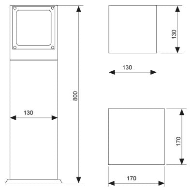 Dm4 Led Stelo A Luce Diretta 17.6W 4000°K 17X80Cm Boluce illuminazione Lampade da esterno