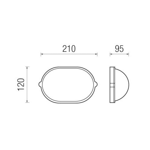 Iron Ovale 21X12Cm Con Anello 60W E27 Boluce illuminazione Lampade da esterno