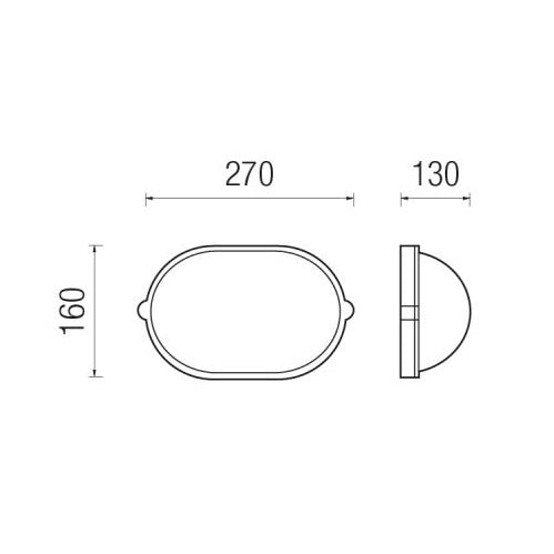 Iron Ovale 27X16Cm Con Anello 100W E27