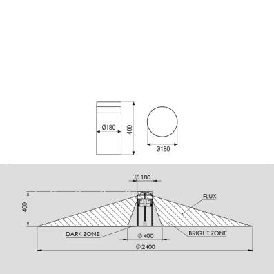 NECK h400 palo in alluminio 25W 3000K Boluce illuminazione Lampade da esterno