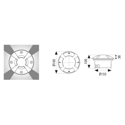 Trek Big Led 4 Aperture 6W 800 Lm 3000°K