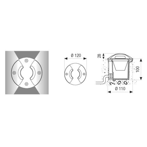 Trek Mini Led 2 Aperture 4W 400Lm 3000°K Boluce illuminazione Lampade da esterno