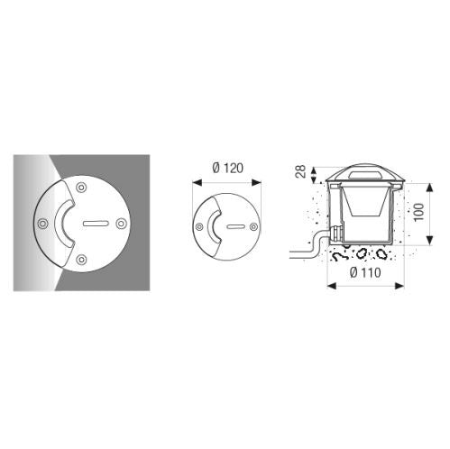Trek Mini Led 1 Apertura 4W 400 Lm 3000°K Boluce illuminazione Lampade da esterno