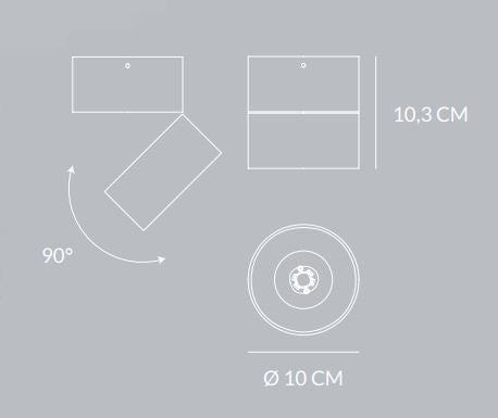 Cyber plafoniera soffitto/parete 870lm 11 5w 3000k
