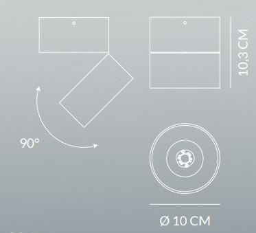 Cyber plafoniera soffitto/parete 1474lm 16w 3000k