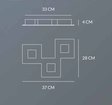 Squares plafoniera 20w 980lm 3000k ip20