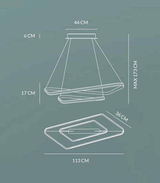 Rings sospensione 47w 2900lm 3000k ip20 dimm Vivida international Lampade a sospensione