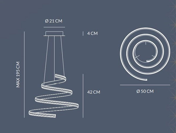 Spiral sospensione 40w 2500lm 3000k ip20 dim Vivida world Lampade a sospensione