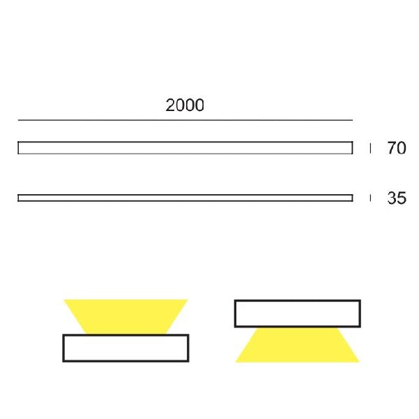 Applique cm.200 1 led b.co-WW