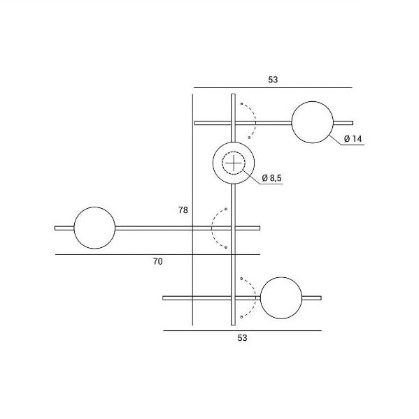 Mikado parete/soffitto 4 luci
