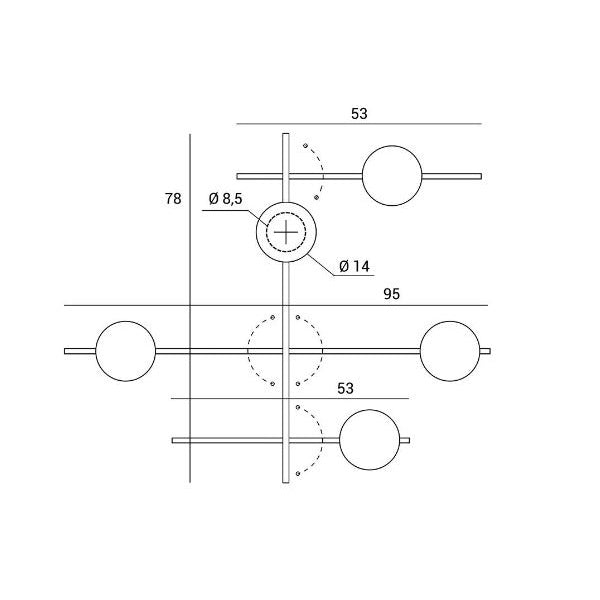 Mikado parete/soffitto 5 luci