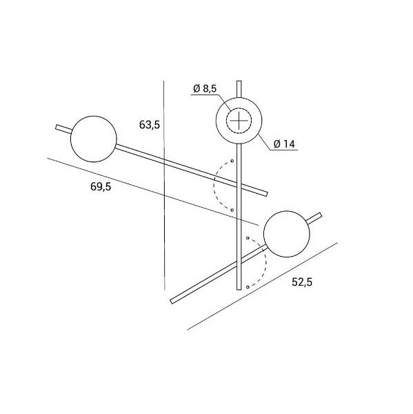 Mikado parete/soffitto 3 luci