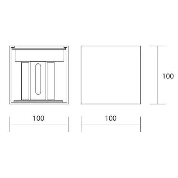 Hotshot isyluce antracite mm100x100x100 led 16w 3000k fasci regolabili ip54