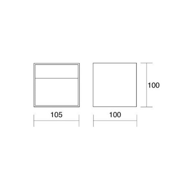 Applique cubo isyluce mm 100x105x100 led 10w 3000k - nero