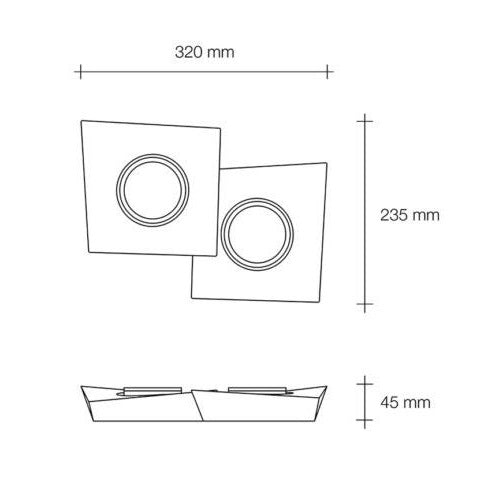 ANCHISE Sforzin illuminazione Lampade in gesso Soffitto 2 Luci