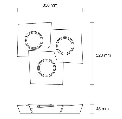 ANCHISE Sforzin illuminazione Lampade in gesso Soffitto 3 Luci