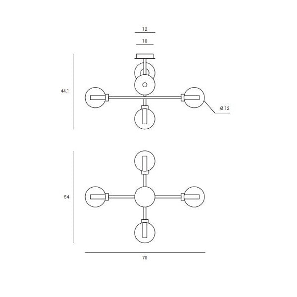 Dom soffitto/parete 5 luci (ULTIMI DISPONIBILI - N°1)