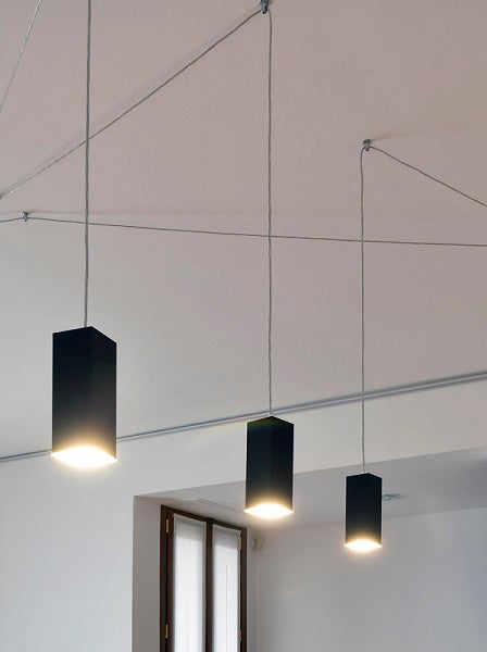 Sospensione Led 8W 70X70X200 nero  NW
