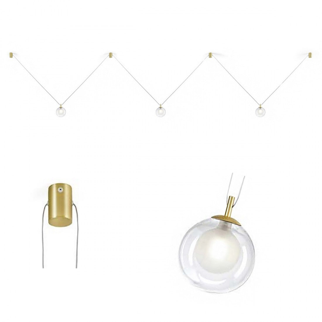 Aladino sospensione 3 luci