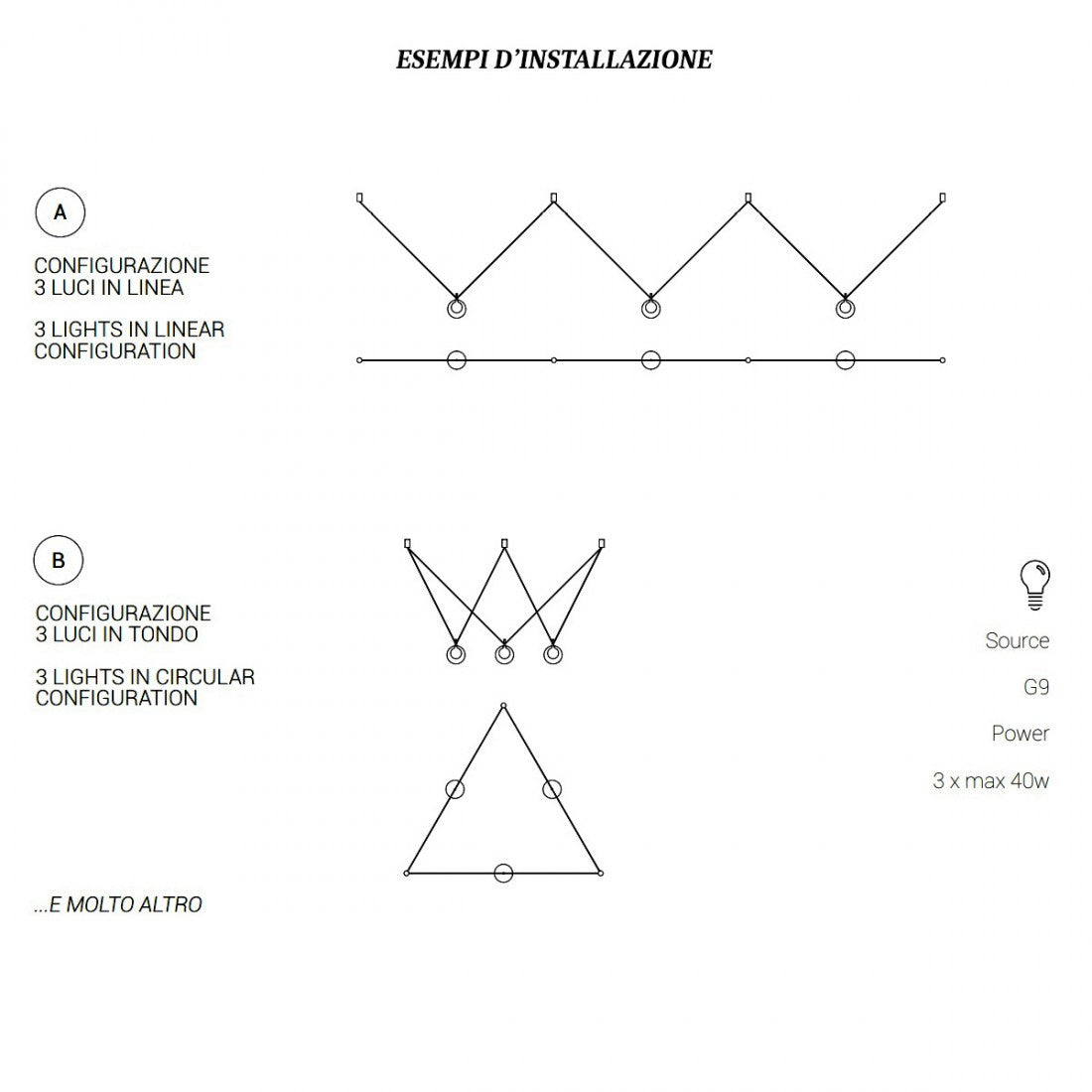 Aladino sospensione 3 luci