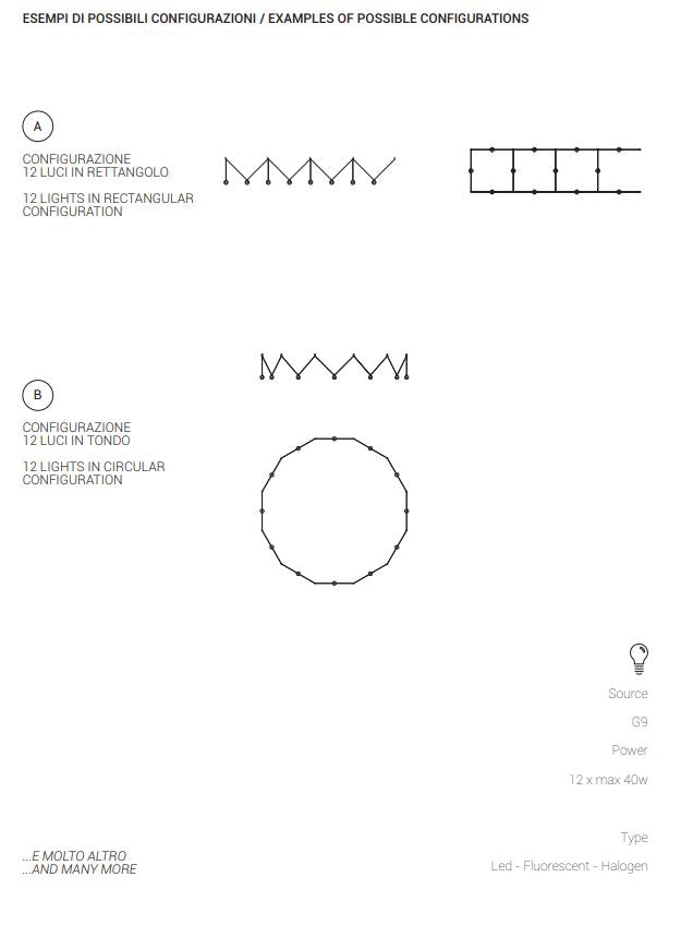 Aladino sospensione 12 luci
