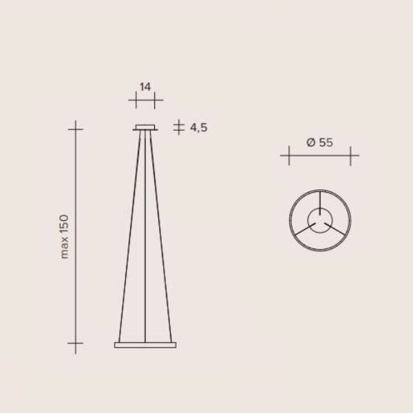 ANELLO Sforzin illuminazione Sospensione Ã˜55cm Bronzo 3000K