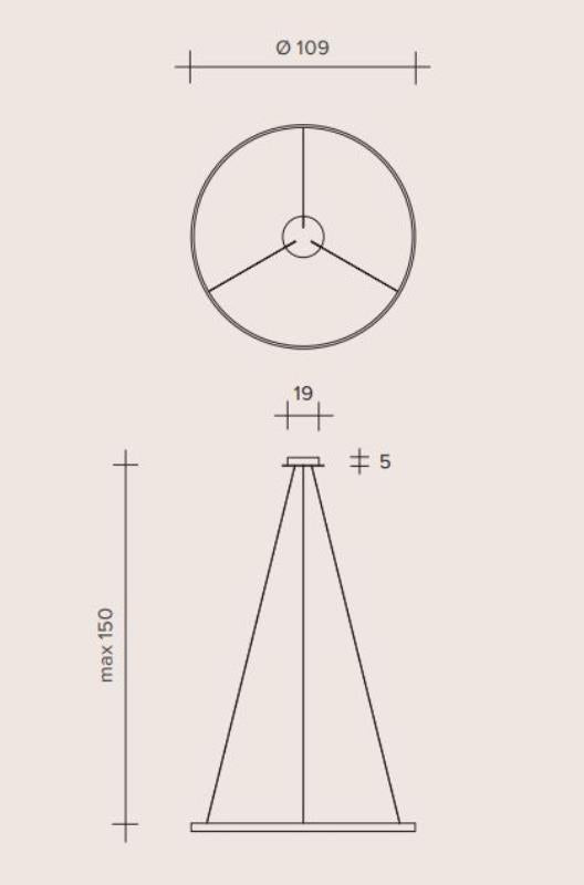 Anello sospensione bronzo spazzolato diam.109cm 3000k + dimmer Sforzin illuminazione Lampade a sospensione