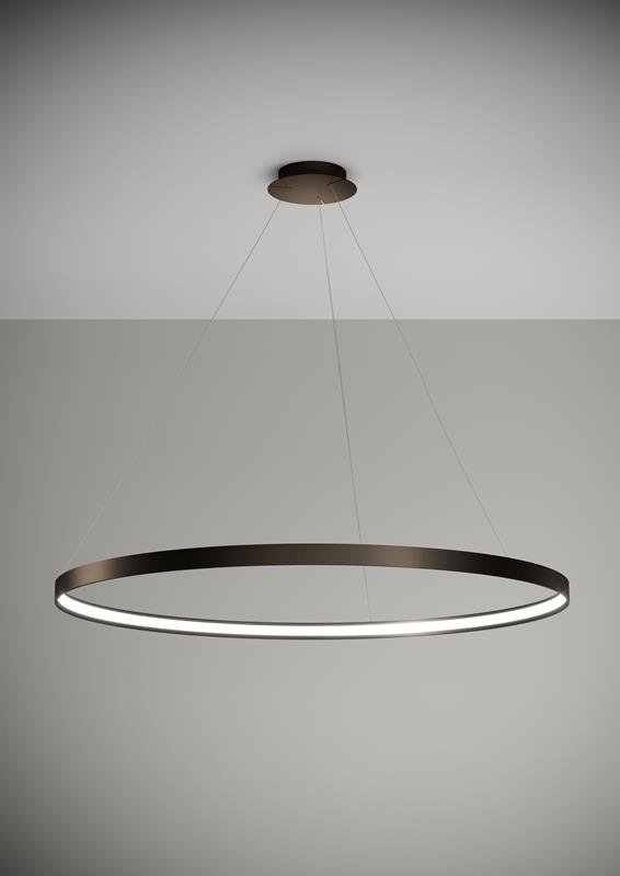 Anello sospensione bronzo spazzolato diam.109cm 3000k + dimmer Sforzin illuminazione Lampade a sospensione