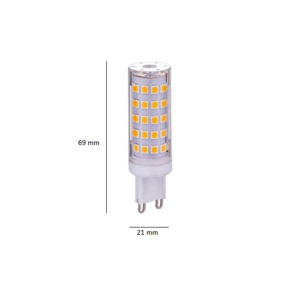 Led G9 7W 650lm 3000K G9 21x69mm 2pz/blister