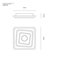 Thumbnail for Square 3/s plafoniera bianco 38w 3000k - 4000k
