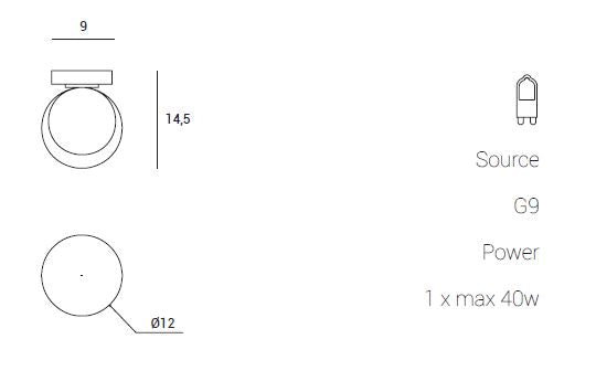 Cosmo parete/soffitto 1 luce