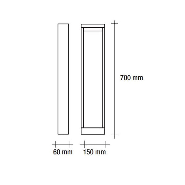 Vivida skyline  paletto rettangolare led  8.5w  4000k Vivida luce Lampade da esterno