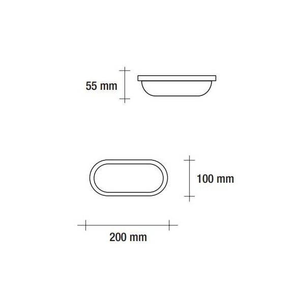 Vivida plafoniera ovale bianca esterno Vivida luce Lampade da esterno