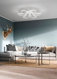 Thumbnail for Plafoniera in metallo e alluminio verniciato bianco