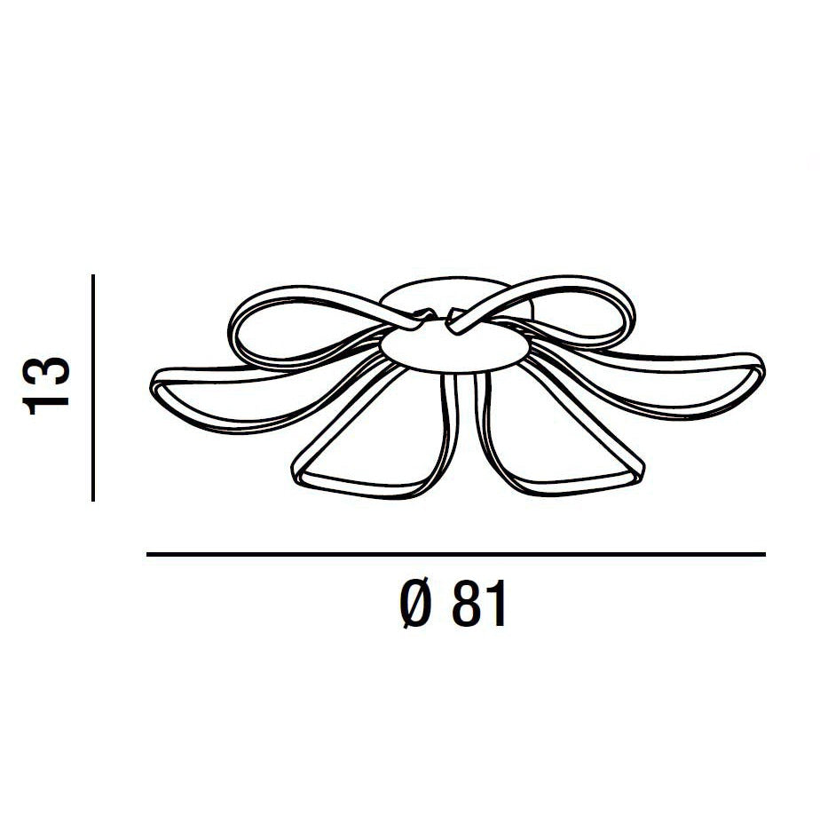 Plafoniera in metallo e alluminio verniciato bianco