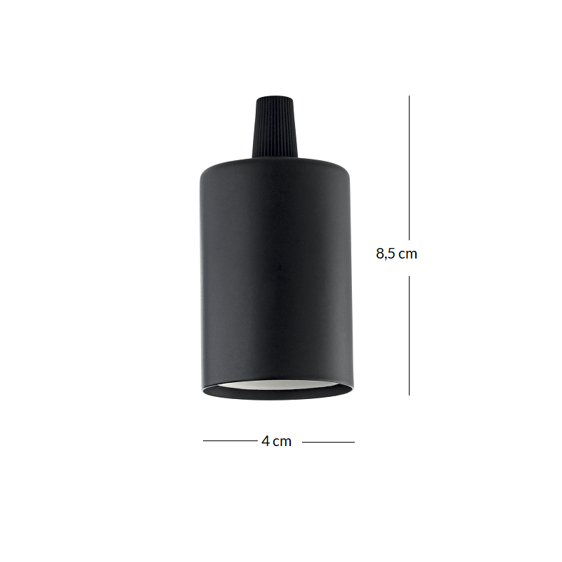 Ideallux portalampada e27 liscio nero