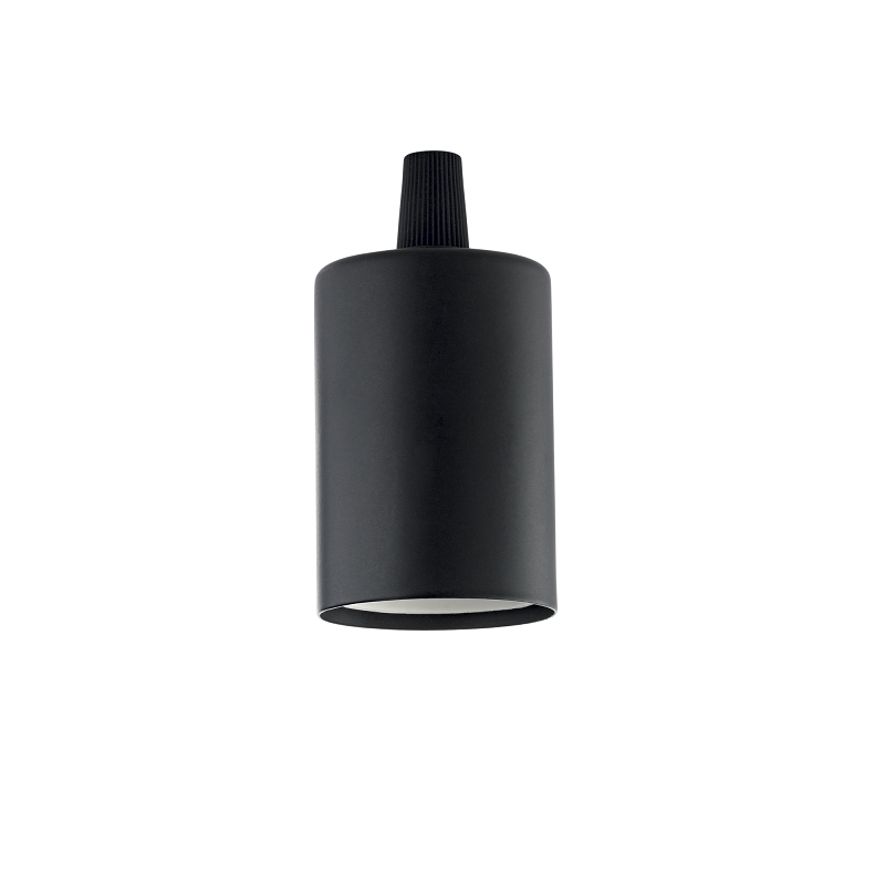 Ideallux portalampada e27 liscio nero